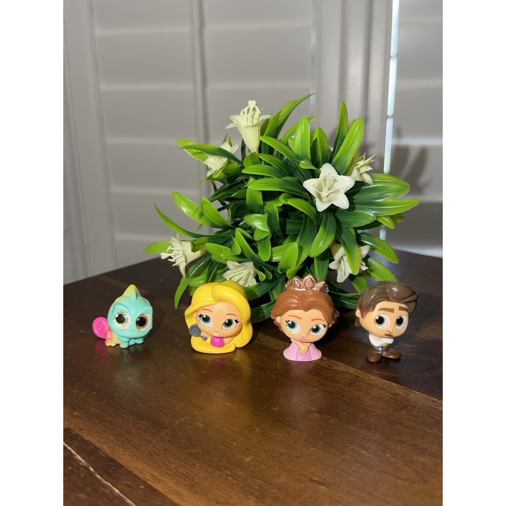 Disney Doorables Tangled Lot: Rapunzel, Pascal, Flint Rider Collectibles Figures